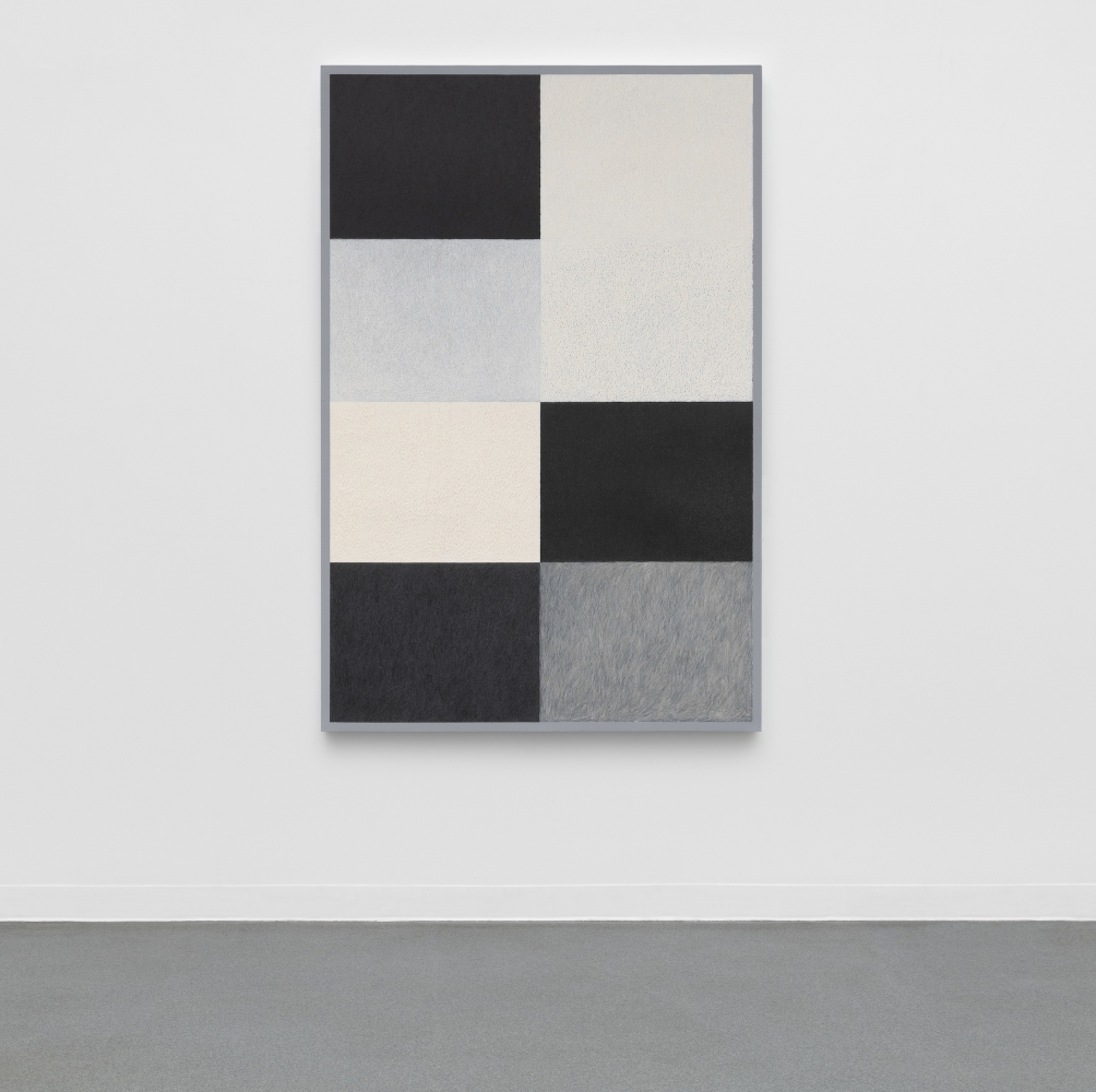 McArthur Binion
Icecicle:Juice, 1976
Oil paint stick and wax crayon on aluminum
72 &amp;times; 48 inches
182.9 &amp;times; 121.9 cm
