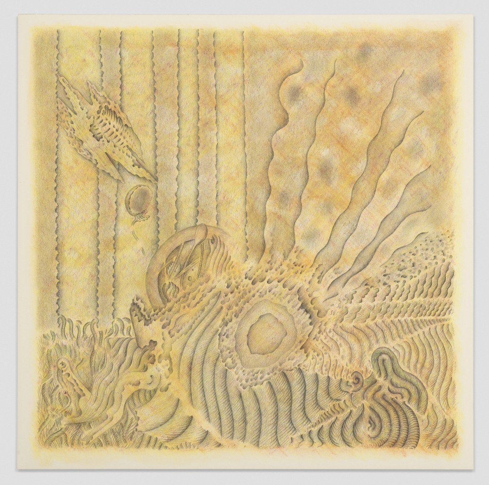 Conflagrations, 1983
Graphite, pastel and colored pencil on paper
19 &amp;times; 19 inches
48.3 &amp;times; 48.3 centimeters&amp;nbsp;