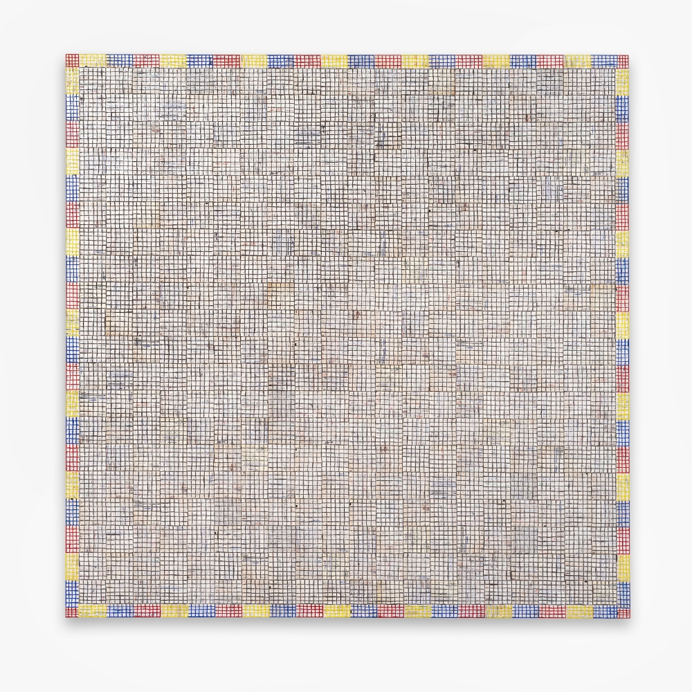 DNA:Work, 2019
Oil paint stick and paper on panel
84 &amp;times; 84 inches (213.4 &amp;times; 213.4 cm)