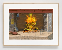 A Bigger Fire, 2020, iPad painting printed on paper
