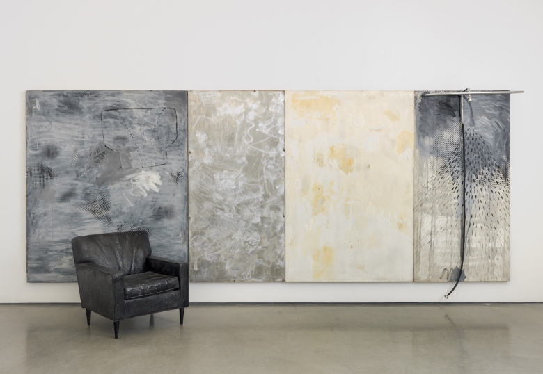 Four Rooms, 1962, Oil on canvas with metal, rubber and upholstered chair