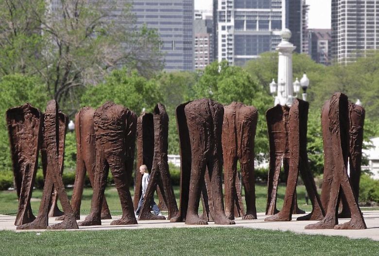 Agora, 2006 Permanent installation of 106 cast iron figures, each approximately 9 feet tall
