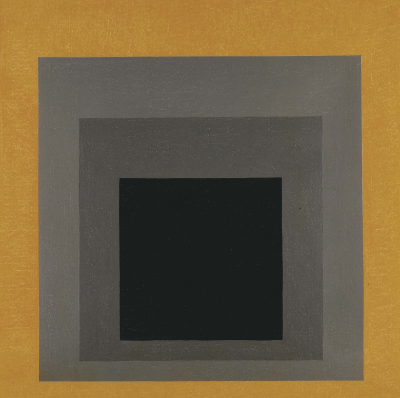 Josef Albers Study for Homage to the Square: Grisaille & Gold Oil on masonite