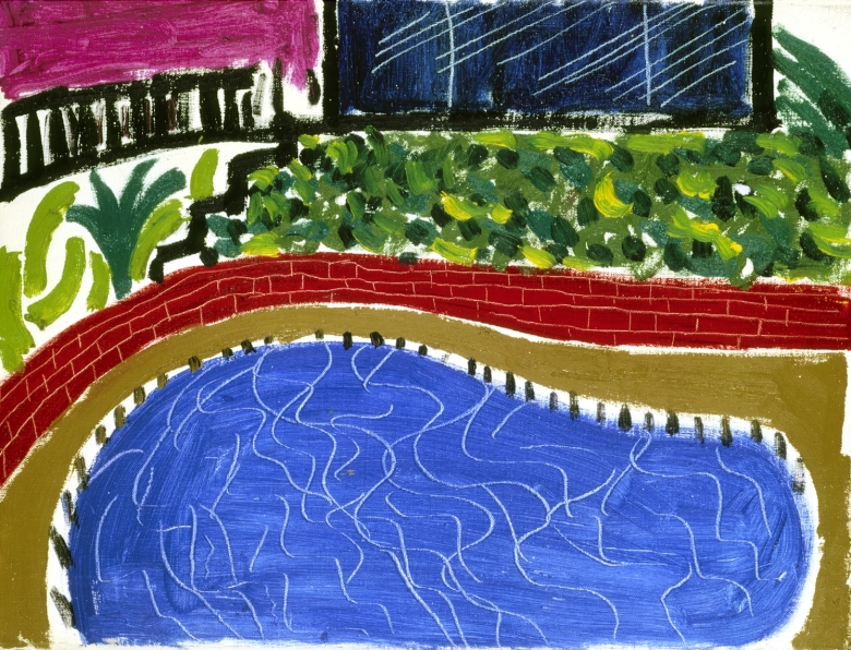 Montcalm Pool, Los Angeles, 1980, Oil on canvas