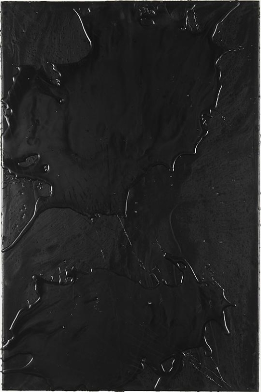 Rashid Johnson Cosmic Slop Black soap and microcrystalline wax on board